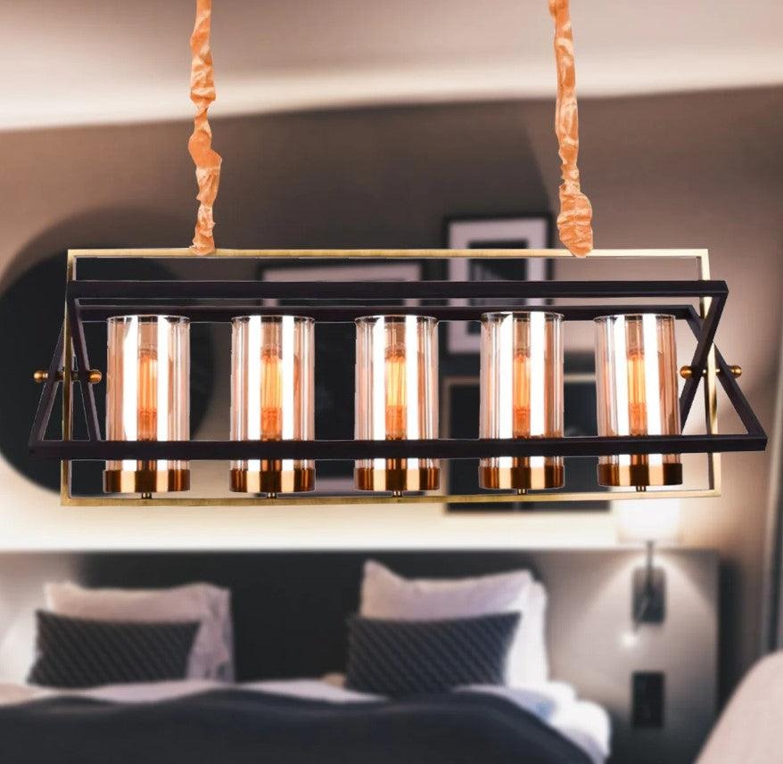 Aurum Vibe: Amber Glass Chandelier